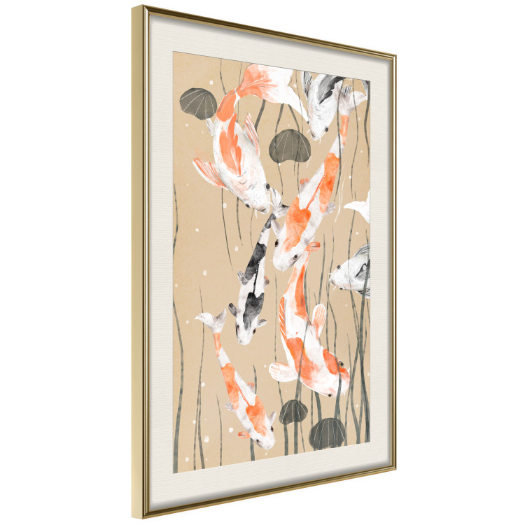Plakat Karpie koi - pływające malowane japońskie karpie wśród wodorostów 145151 additionalImage 3