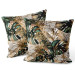 Kissen Velours Contrasting leaves - plant motif in shades of green and gold 147251 additionalThumb 3