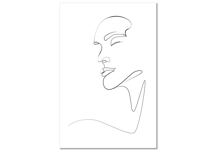 Quadro Linear Art - A Woman’s Face Drawn With One Line on a White Background 149851
