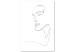 Quadro Linear Art - A Woman’s Face Drawn With One Line on a White Background 149851