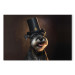 Canvas Art Print AI Dog Miniature Schnauzer - Portrait of a Cheerful Animal in a Top Hat - Horizontal 150151