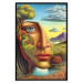 Póster Abstract Face - Portrait of a Woman Against the Background of Mountains and a Small Town 151151 additionalThumb 21