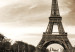 Tableau déco Tour Eiffel et voiture en sépia 50451 additionalThumb 4