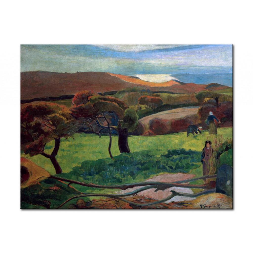 Schilderij  Paul Gauguin: Landscape In Brittany, Le Pouldu.