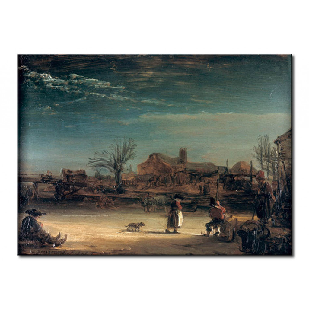 Schilderij  Rembrandt: Winterlandschaft