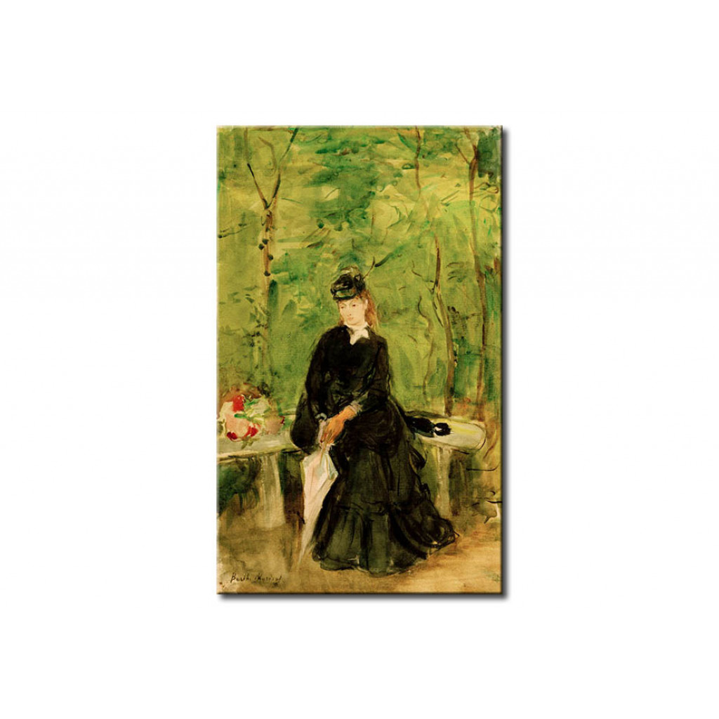 Schilderij  Berthe Morisot: La Soeur D'artiste Edma Assises Dans Le Parc