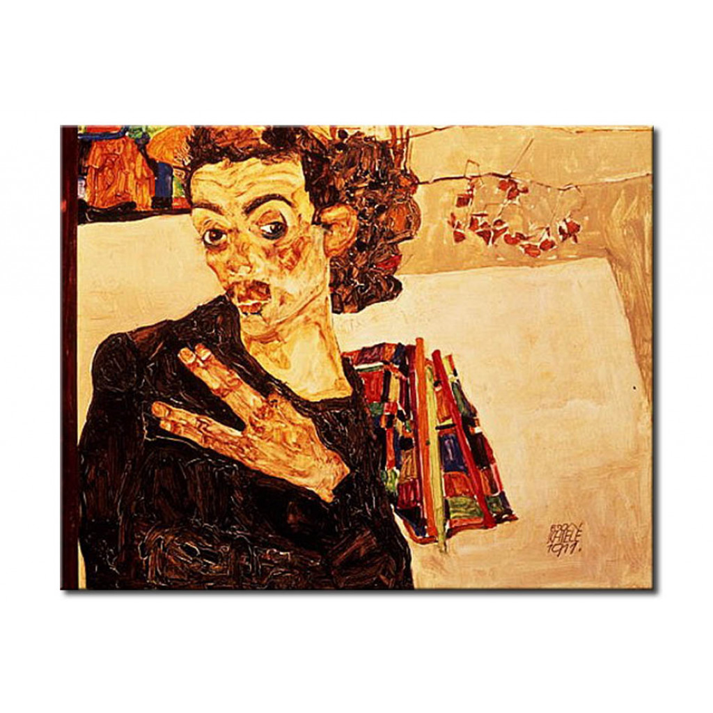 Schilderij  Egon Schiele: Self Portrait