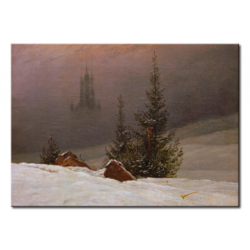 Schilderij  Caspar David Friedrich: Winter Landscape With Church