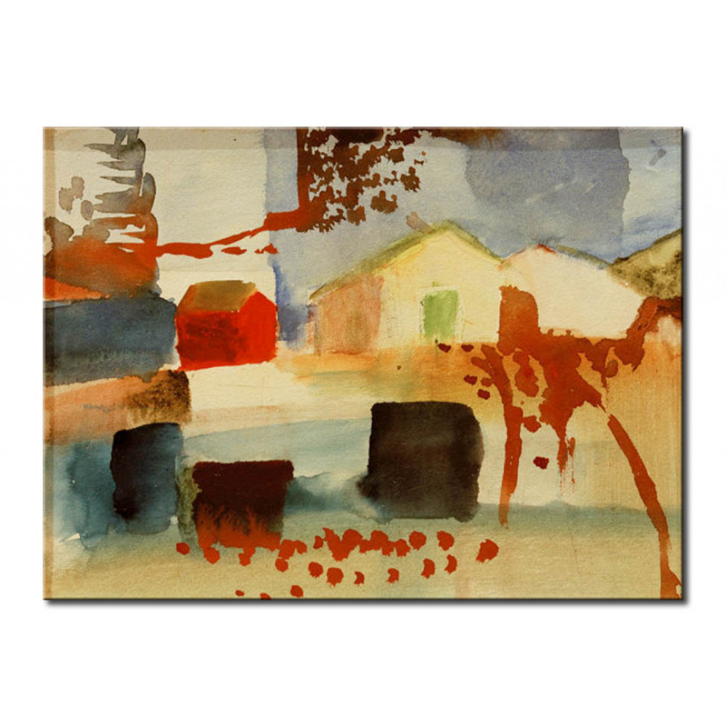 Schilderij  August Macke: Houses