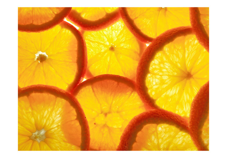Wall Mural Orange Slices - Fruit Motif in the Sun for the Kitchen or Room 60251 additionalImage 1