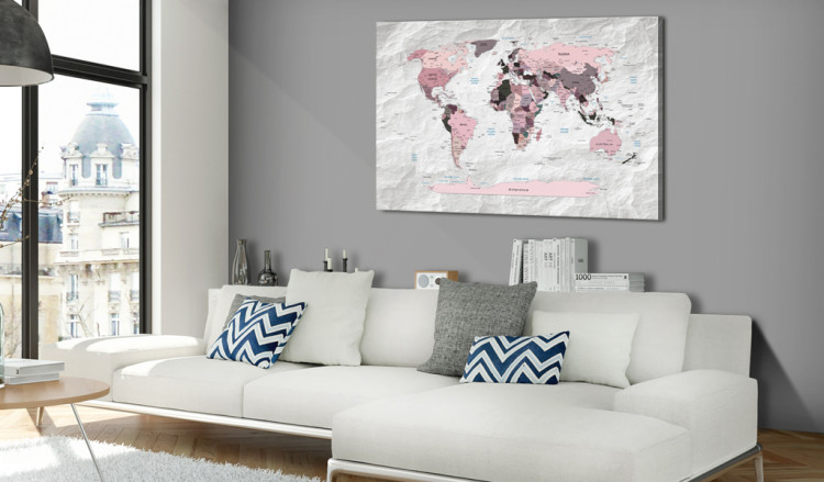 Tablero decorativo en corcho Pink Continents [Cork Map] 92251 additionalImage 3