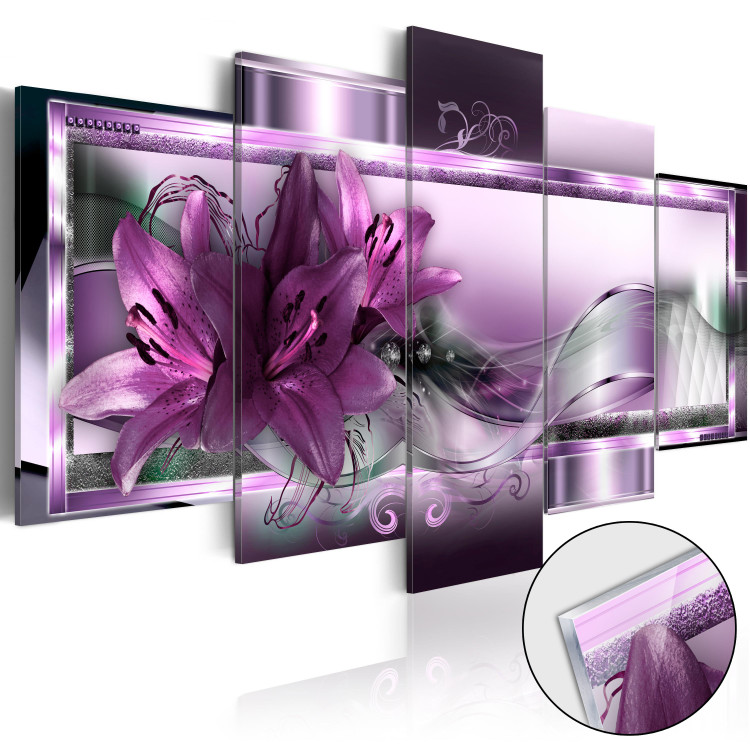 Obraz na akrylu Purpurowe lilie [Glass]