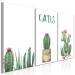 Obraz Trzy kaktusy - uproszczone, wesołe grafiki zielonych roślin 108561 additionalThumb 2