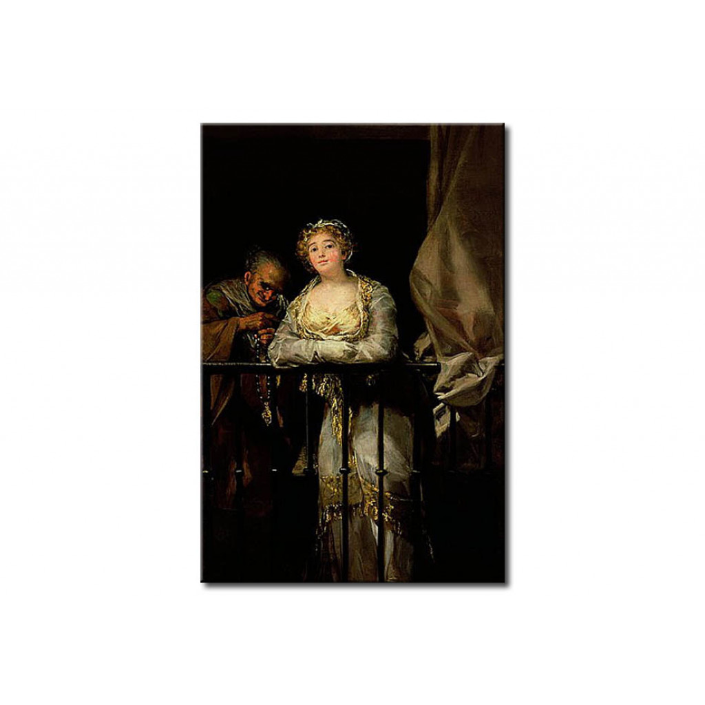 Schilderij  Francisco Goya: Maja And Celestina On A Balcony