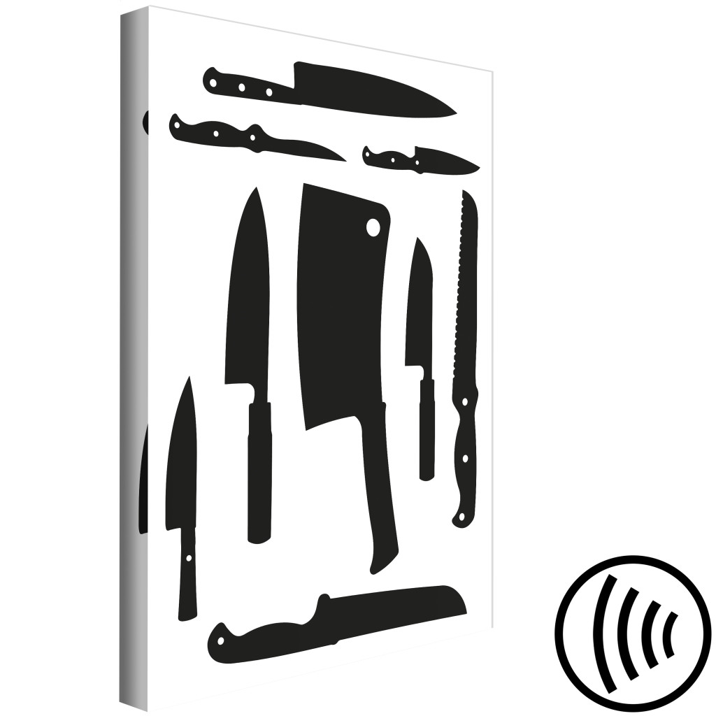 Quadro Pintado Cleaver And Knives (1 Part) Vertical