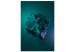 Obraz Kosmiczny kamień - futurystyczna abstrakcja na ciemno-zielonym tle 125661
