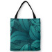 Shoppingväska Leafy thickets - a graphic floral pattern in shades of sea green 147561
