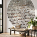 Papier peint rond Brick Wall - Old Wall in Shades of Gray and Brown 149161 additionalThumb 3
