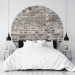 Papier peint rond Brick Wall - Old Wall in Shades of Gray and Brown 149161