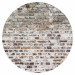 Papier peint rond Brick Wall - Old Wall in Shades of Gray and Brown 149161 additionalThumb 1