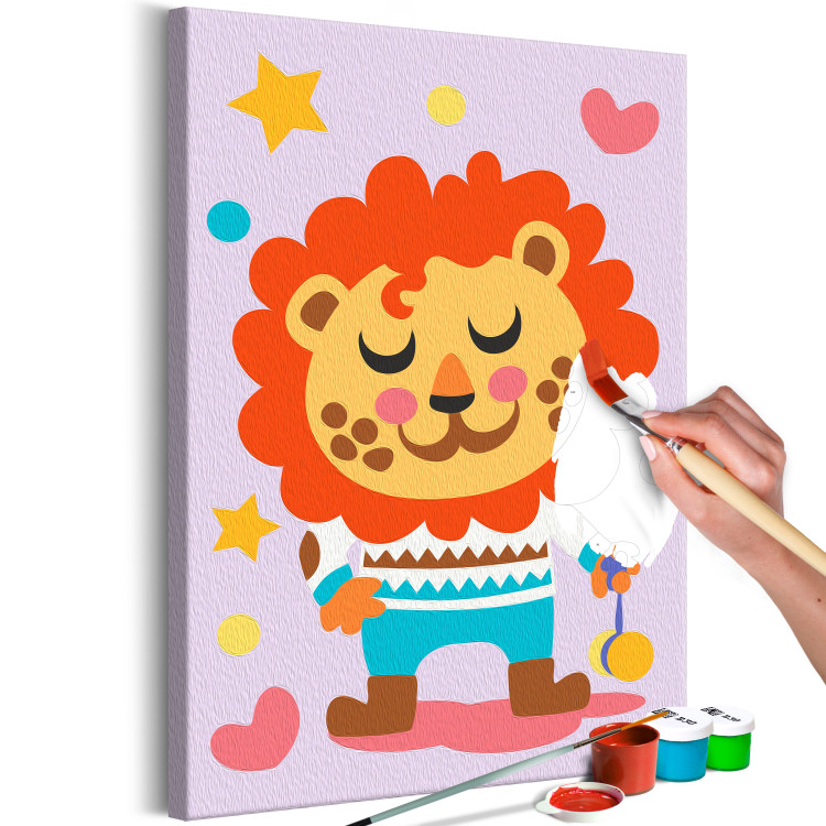 Painting Kit for Children Lion and His Yo-Yo - A Cheerful Animal for Children With a Colorful Background 149761 additionalImage 4