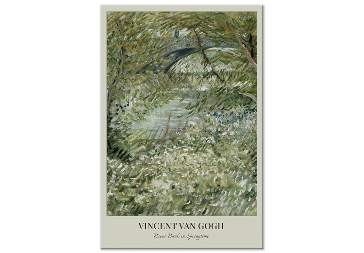 Canvas The Riverside in Spring - Van Gogh’s Reproduction in Shades of Green