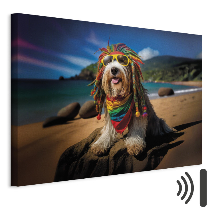 Canvastavla AI Bearded Collie Dog - Rasta Animal Chilling on Paradise Beach - Horizontal 150261 additionalImage 8