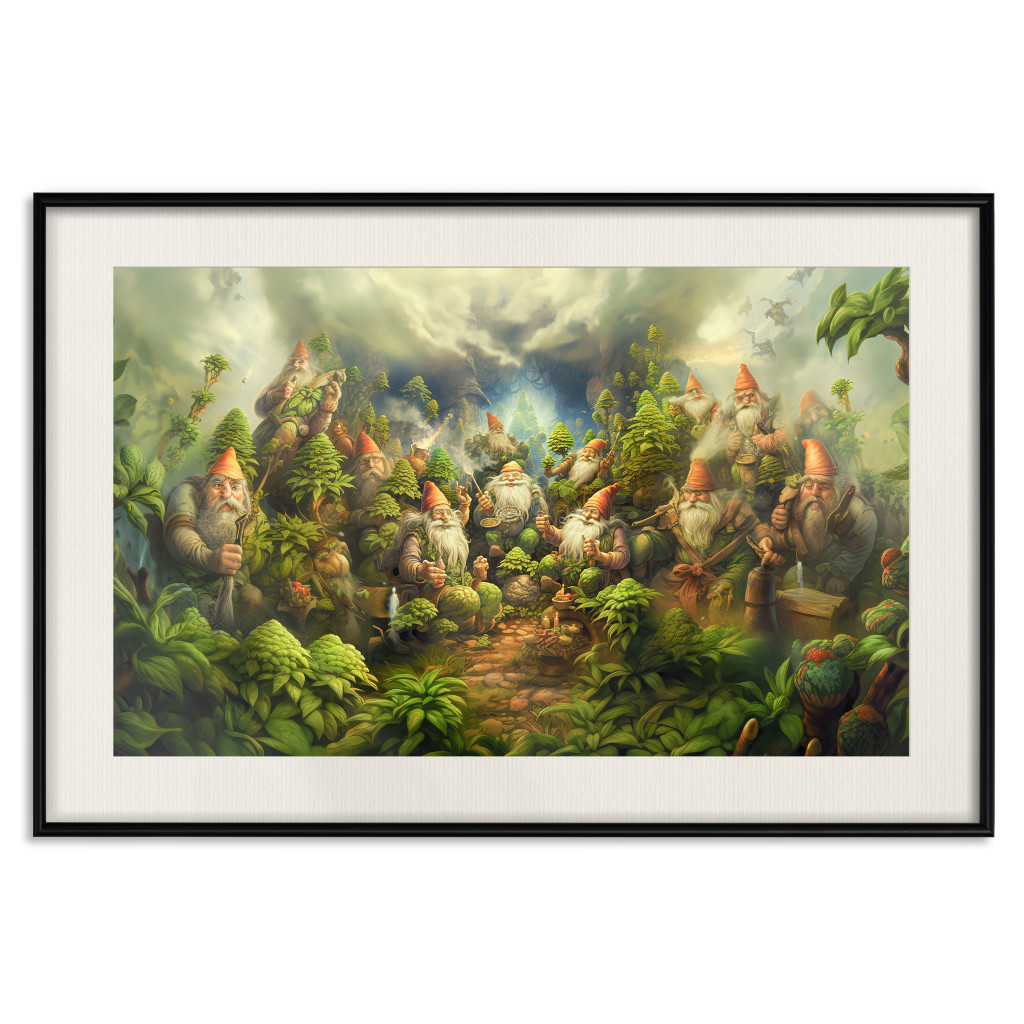 Muur Posters Crazy Forest Dwarves - Relaxing In The Lap Of Green Nature