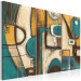 Canvas Print Turquoise and Gold Pattern (3-piece) - abstraction with figures 46561 additionalThumb 2