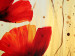 Quadro pintado Campo dourado de papoilas (3 peças) - flores vermelhas em um fundo com respingos 48561 additionalThumb 2