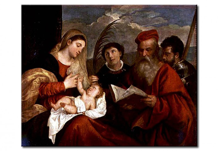 Cuadro famoso Madonna y el Niño con San Esteban, Jerónimo y Mauricio 50661