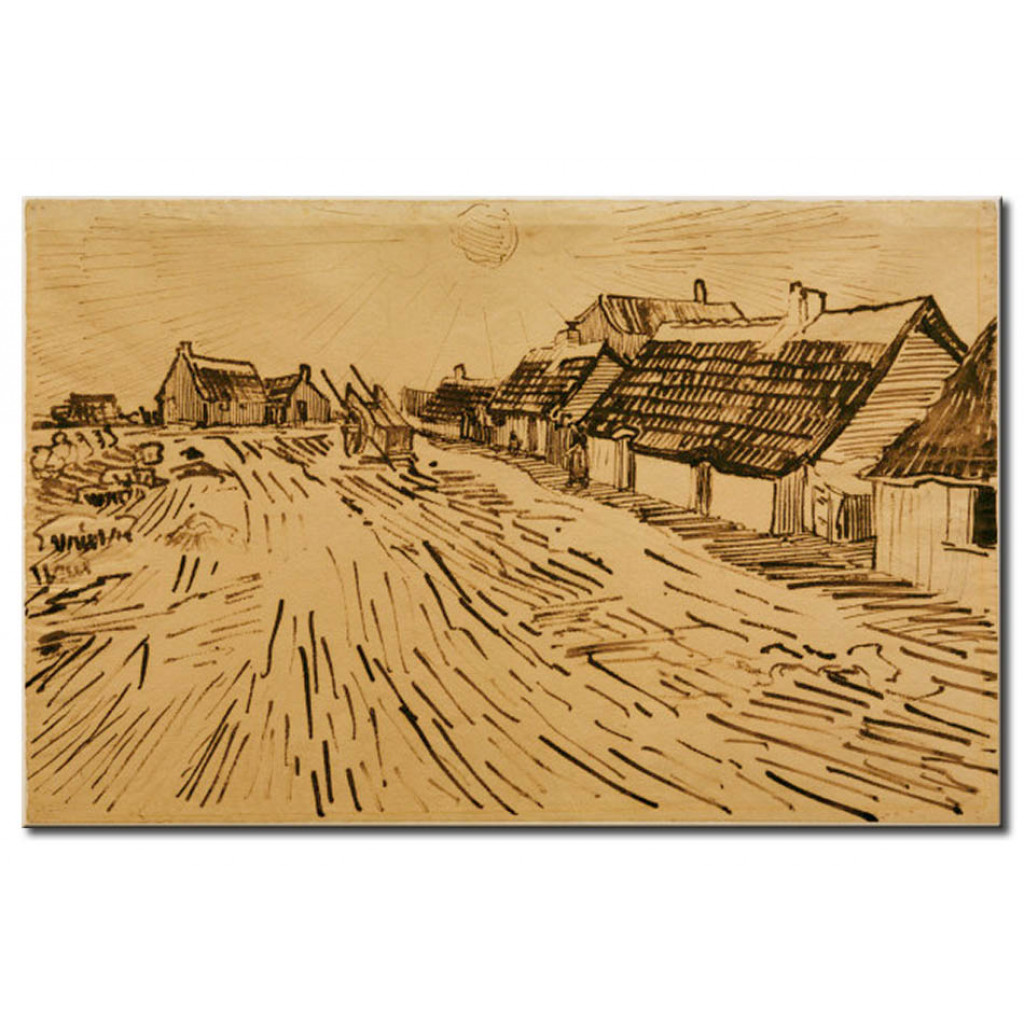 Schilderij  Vincent Van Gogh: Row Of Cottages In Les Saintes-Mariesdela-Mer
