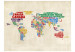 Carta da parati moderna Continenti multicolori - mappamondo con scritte colorate in italiano 59961 additionalThumb 1