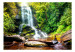 Wall Mural Marvel of Nature - Landscape of Waterfall Flowing over Rocks in the Middle of the Forest 60061 additionalThumb 1