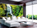 Wall Mural Marvel of Nature - Landscape of Waterfall Flowing over Rocks in the Middle of the Forest 60061
