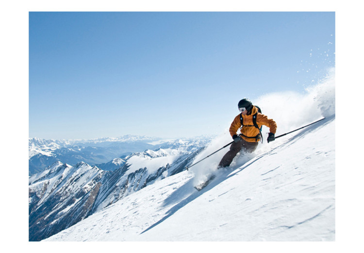 Fototapeta Sporty ekstremalne - narciarstwo zimą na śniegu w wysokich górach 61161 additionalImage 1