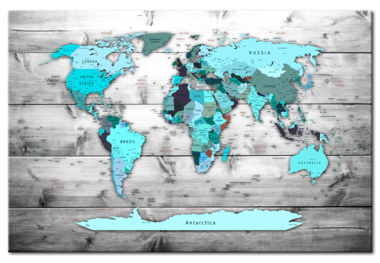 Leinwandbild World Map: Blue World