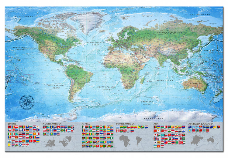 Decoratief prikbord World Map: Blue Planet [Cork Map] 98061 additionalImage 2