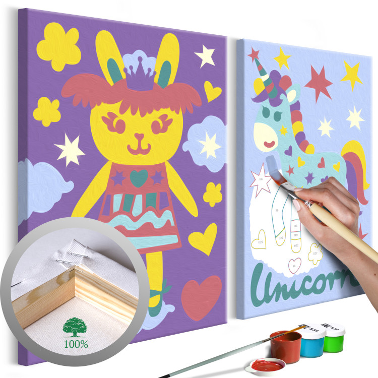 Kit de pintura artística para niños Conejo y unicornio 107271
