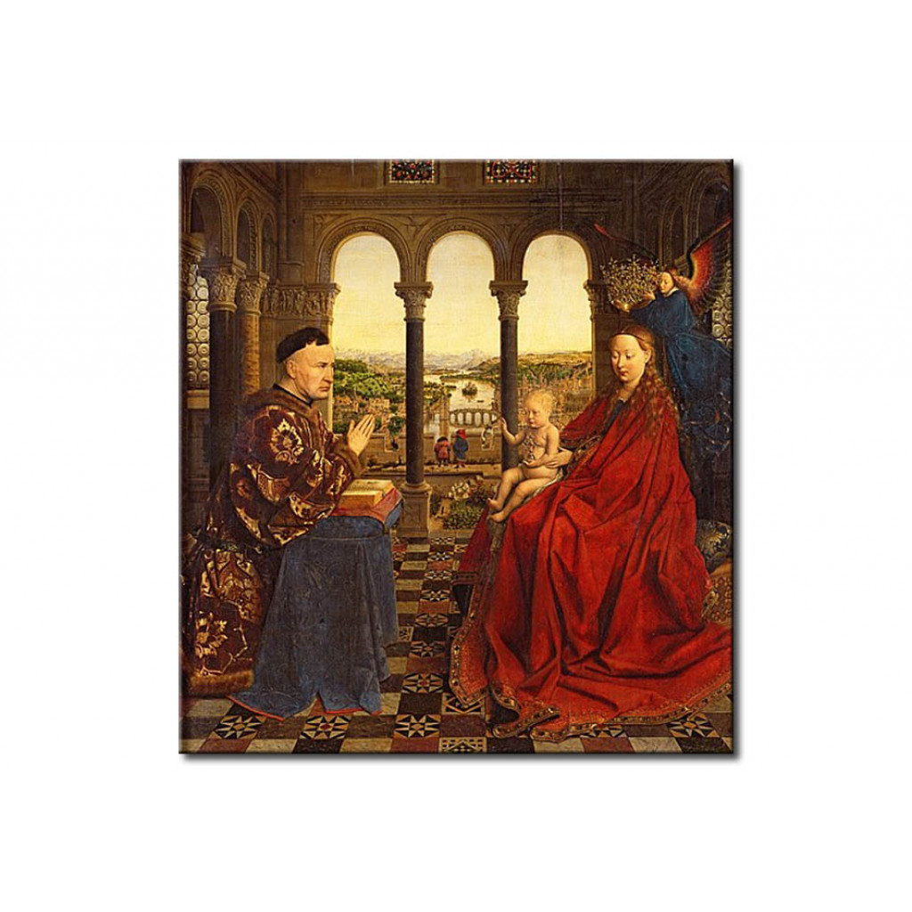Schilderij  Jan Van Eyck: The Rolin Madonna (La Vierge Au Chancelier Rolin)