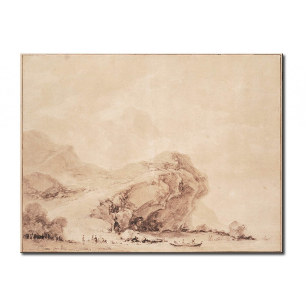 Schilderij  Jean-Honoré Fragonard: View Of The Coast Near Genoa