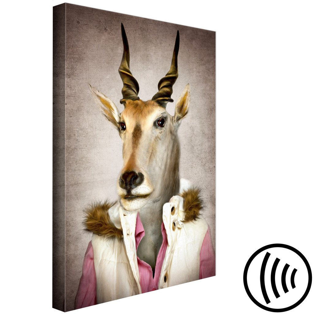 Schilderij  Abstract: Menselijke Antilope - Een Portret Van Een Dier In Menselijke Kleding