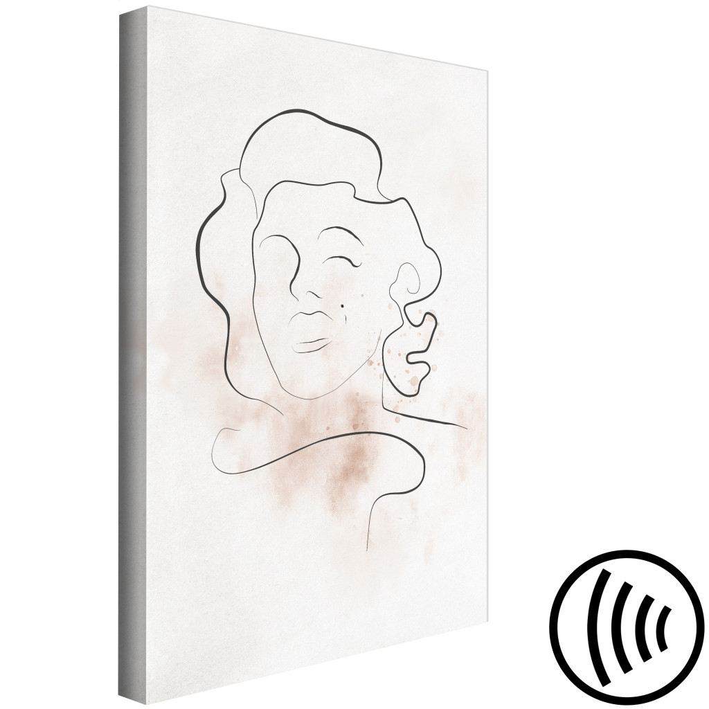 Canvastavla Marilyn Monroes Ansikte - Linjär Abstraktion Med Kvinnans Ansikte