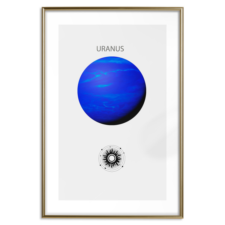 Wall Poster Uranus II - Blue Planet of the Solar System on a Gray Background 146471 additionalImage 24