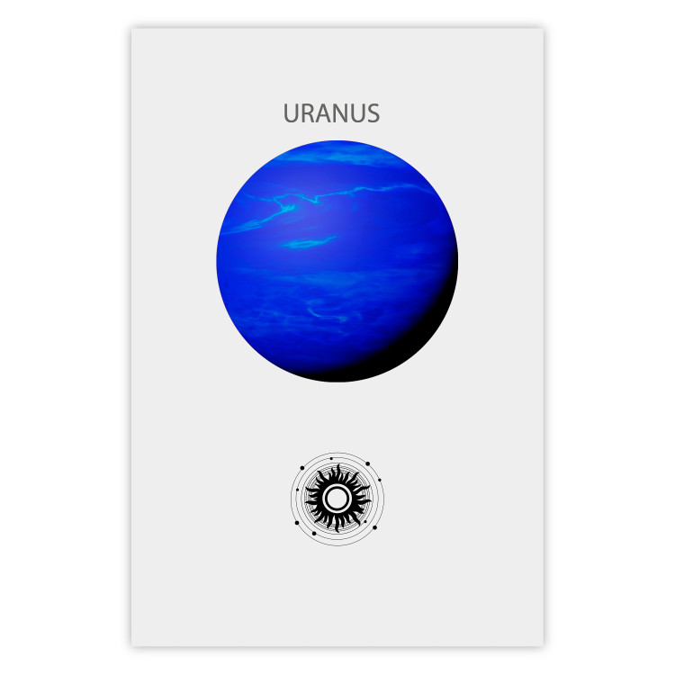 Wall Poster Uranus II - Blue Planet of the Solar System on a Gray Background 146471