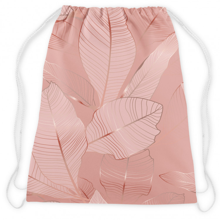 Mochila Pink wine - graphic leaves in shades of pink in glamour style 147471 additionalImage 4