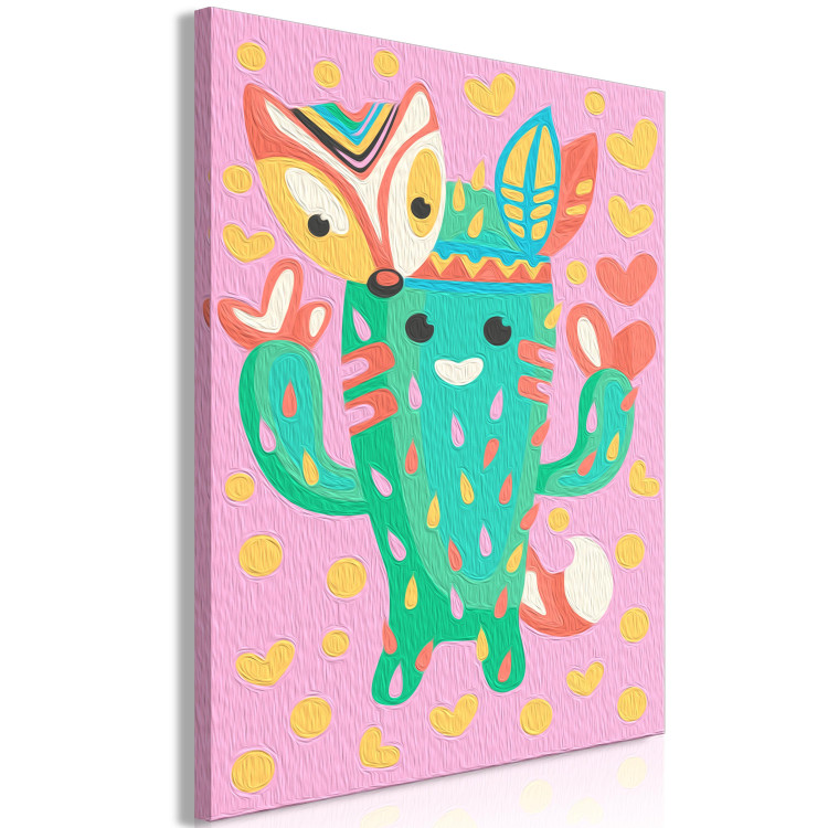 Painting Kit for Children Indian Shaman - Cheerful Cactus in Disguise on the Background of Hearts 149771 additionalImage 7