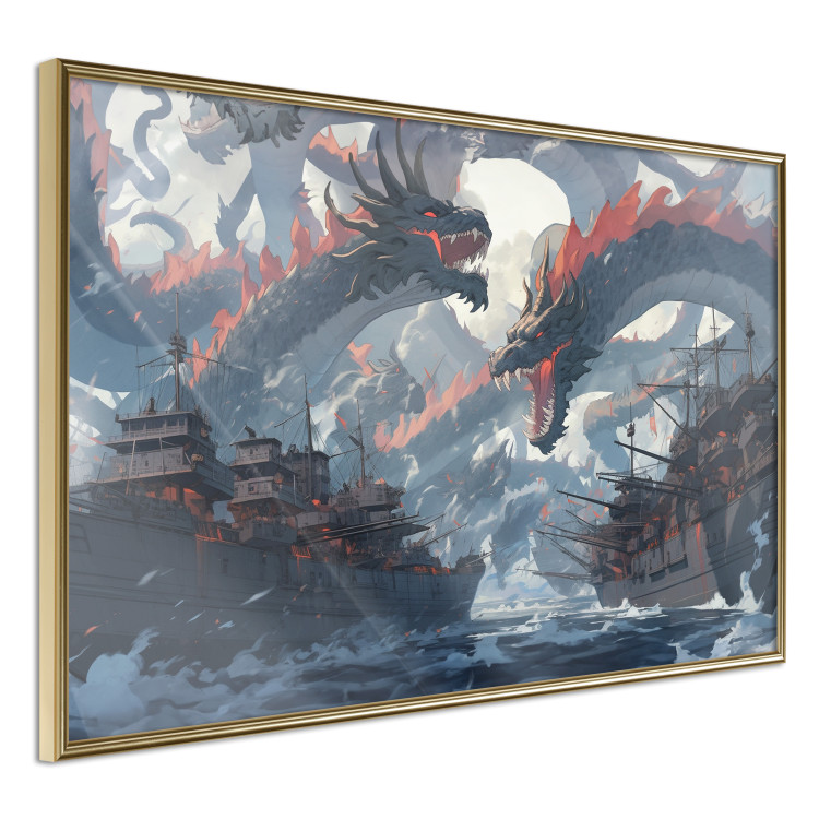 Wall Poster Monsters and Ships - Dragons and Warships During the Naval Battle 150671 additionalImage 2
