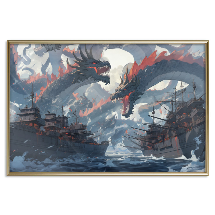 Wall Poster Monsters and Ships - Dragons and Warships During the Naval Battle 150671 additionalImage 11