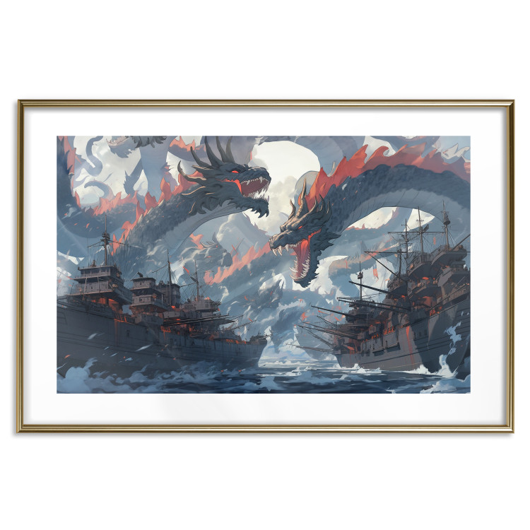 Wall Poster Monsters and Ships - Dragons and Warships During the Naval Battle 150671 additionalImage 22